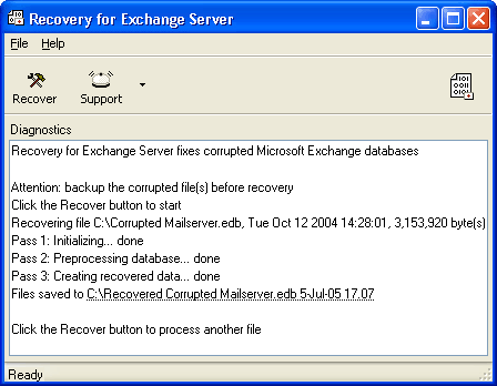 Recovery for Exchange Server Screenshot